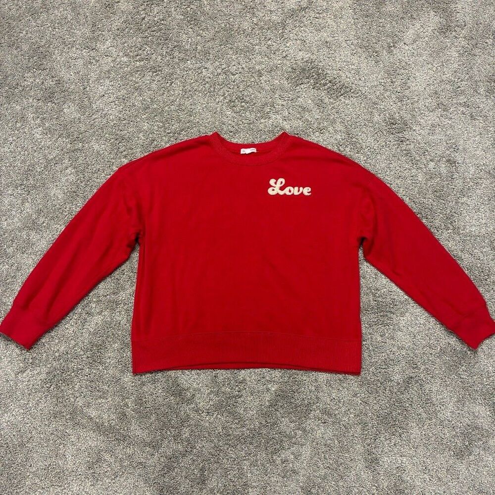 Love On A Hanger Crew Neck Sweatshirt Women’s Large Red Love Graphic Pullover